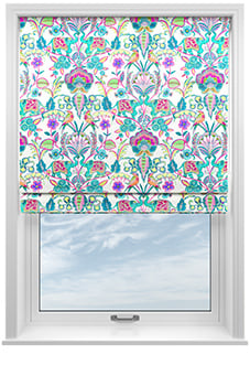 Bangalore Faux Silk, Turquoise - Motorised Roman Blind